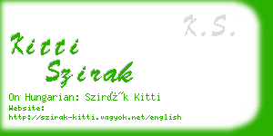 kitti szirak business card